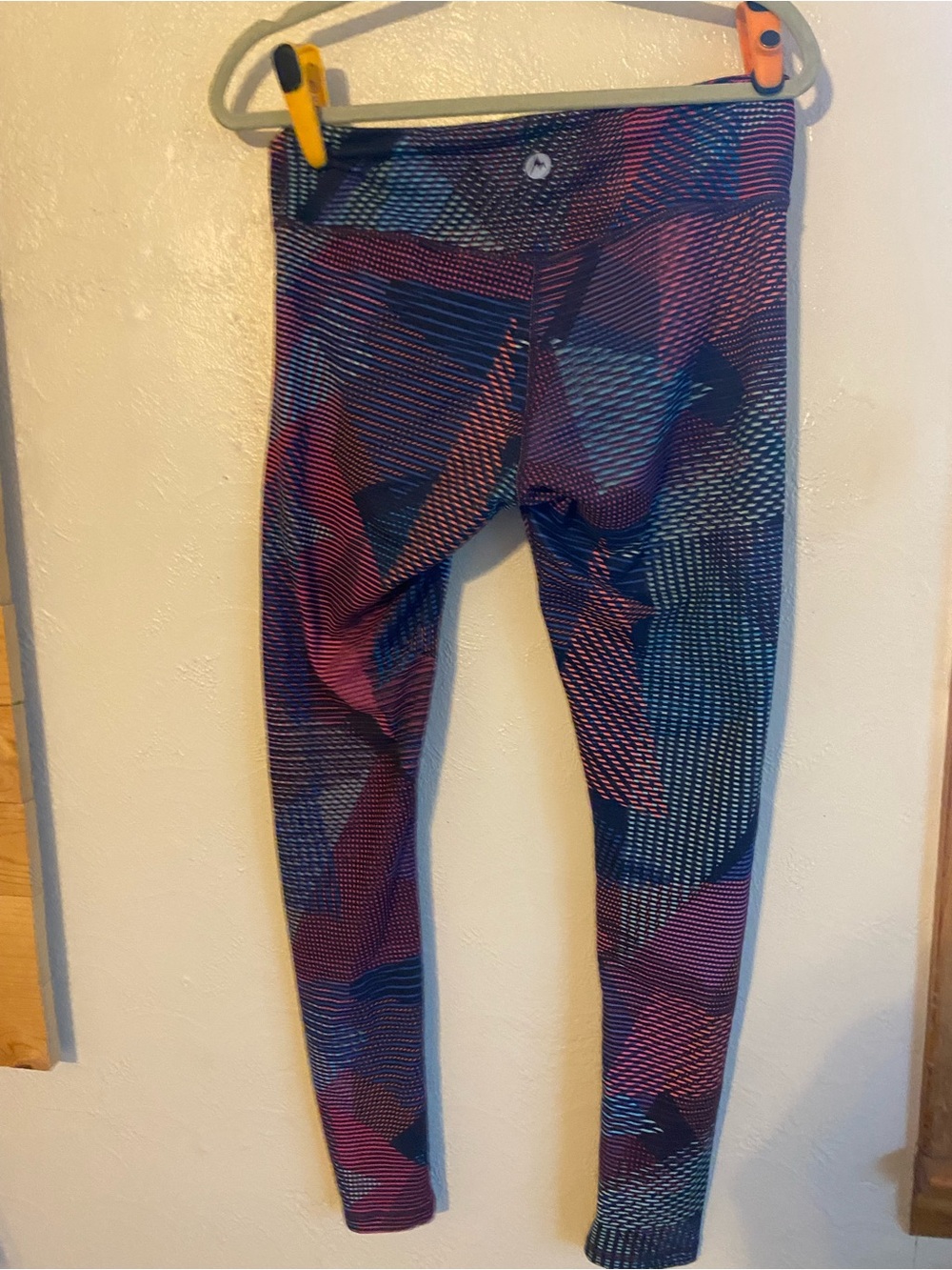 Marmot Navy Blue Purple Pink Geometric Print Leggings
